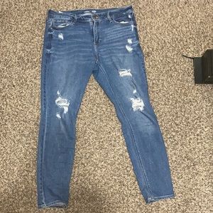 mid rise short denim ripped jeans, only worn once